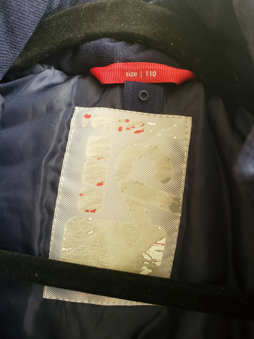 Kids Navy Blue Patterned Winter Jacket